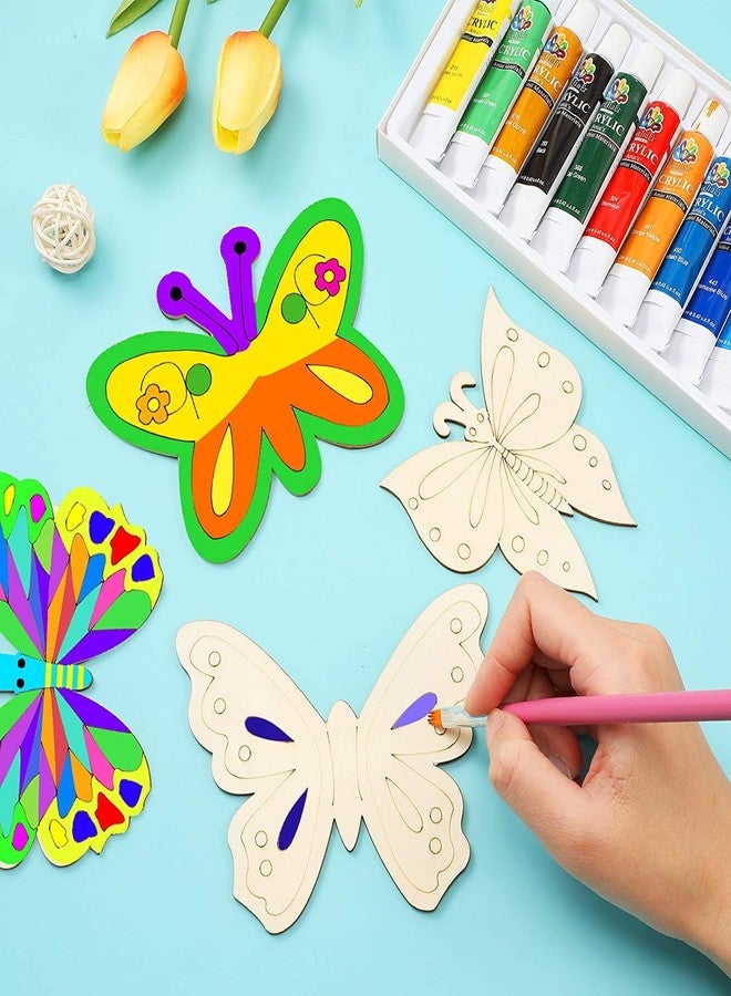 Cliths Pack of 25 Pieces Wooden Unfinished Blank Butterfly to Paint Crafts for Kids Painting, Home Decorations, Fly with a Hole. - Image 5